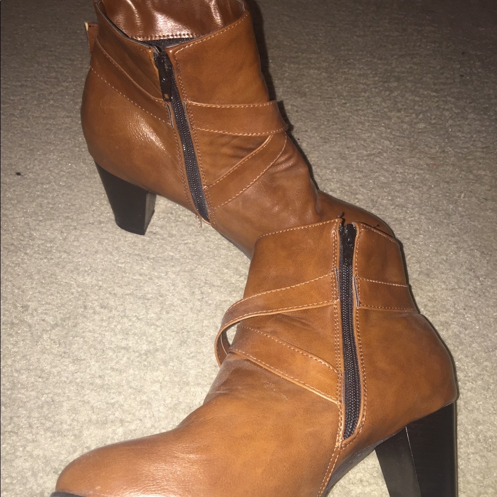 Brown Heeled Booties